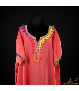 Kandora MarroquíMujer - Chilaba - Talla Única - Color Rosa - Modelo kuratia