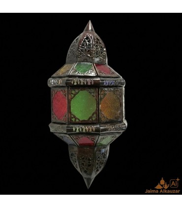 Wall Lamp Crystal Lampshade Decorated Arabic Design - Openwork Plate and Glass - Awalin Model
