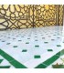 Table Mosaïque Jardin ou Patio Andalou - Vert et Beige - Artisanat Marocain - Modèle Nukta
