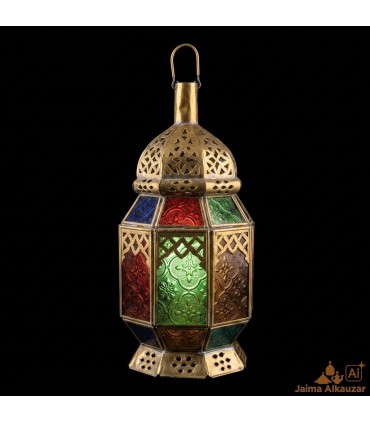 Farol Vela Latón DELUXE - Modelo DAHABI - Decoracion Arabe