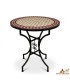 Mosaic Table - Red Round - Fez Tiles - Model KHAMRA MUDAWAR
