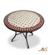 Mosaic Table - Red Round - Fez Tiles - Model KHAMRA MUDAWAR