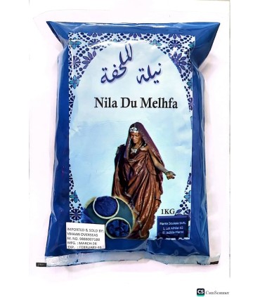 Nila Azul Marroquí en Polvo 1kg | Cosmética Natural para Hammam, Mascarillas Faciales y Corporales | 100% Pura