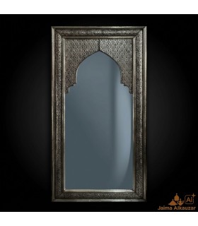 Miroir Mansur en alpaga gravé - Motifs Alhambra artisanaux