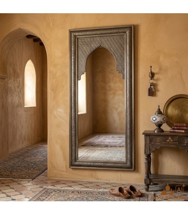 Specchio Mansur: Alpacca incisa stile Alhambra | Artigianato