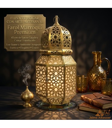 Lanterna in Ottone Marrakech Premium | Lampade Arabe di Lusso