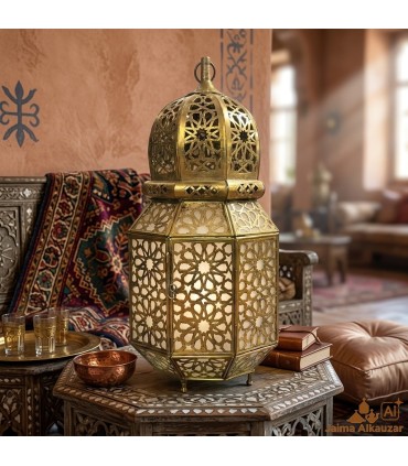 Lanterna in Ottone Marrakech Premium | Lampade Arabe di Lusso