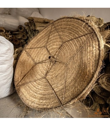 Parapluie artisanal en sparte de 2 m avec structure en fer | Fait à la main au Maroc
