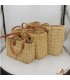 Panier Artisanal en Osier Naturel avec Poignées en Cuir - Panier Marocain pour Plage, Marché et Usage Quotidien