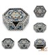Caja de 6 Posavasos Hexagonales de Taracea Egipcia Artesanal – Mosaico Decorativo Hecho a Mano - Alta Calidad