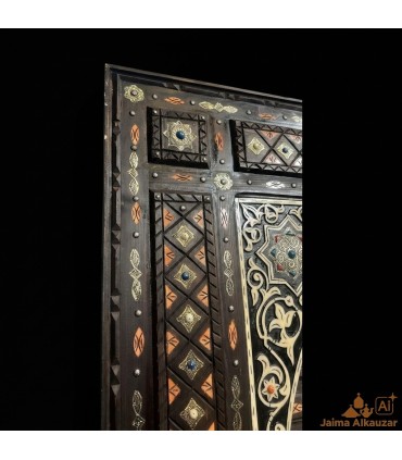 Puerta marroquí artesanal modelo Sultan | Madera, hueso y alpaca