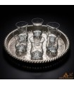 Set de 6 verres à thé turc Zujaj avec soucoupes en verre trempé