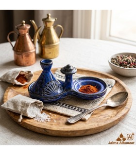 Tajine Speziere Doppio Lavorato - Decorazione Araba - Modello EZNEIN