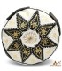 Arabian Puff 100% Leder - Schwarze Farbe Marokkanisches Kunsthandwerk - Modell Laun Aswad