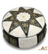 Arabian Puff 100% Leder - Schwarze Farbe Marokkanisches Kunsthandwerk - Modell Laun Aswad