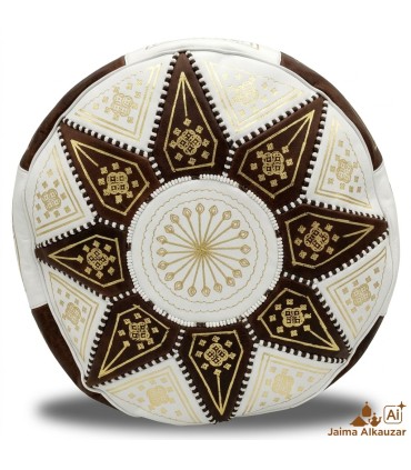 Arabisches Puffleder 100% - Braunes marokkanisches Kunsthandwerk - Modell Laun Bunni