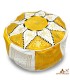 Arabian Puff 100 % Leder - Gelb - Marokkanisches Handwerk - Modell Laun Safri