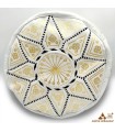 Puff arabo 100% pelle - Colore naturale della pelle Artigianato marocchino - Modello Laun Abiadun