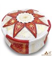 Arabian Puff 100% Leder - Rote Farbe Marokkanisches Handwerk - Modell Laun Ahmar