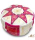 Arabian Puff 100% Leather - Pink Color Moroccan Crafts - Laun Zahri Model