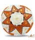 Arabian Puff 100% Leder - Orange Farbe Marokkanisches Handwerk - Modell Laun Burtukal