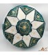 Arabian Puff 100% Leather - Coral Green Color Moroccan Handicraft - Laun Akhdar Bahri Model