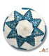 Puff Árabe Cuero 100% - Color Azul Cielo Artesanía Marroquí - Modelo Laun Azrak Samawi