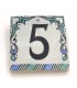 Blue Andalusian Tile House Number - Nazari Mosaic - 10 cm - Handmade - Arkamun Model