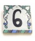 Blue Andalusian Tile House Number - Nazari Mosaic - 10 cm - Handmade - Arkamun Model