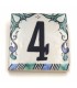 Blue Andalusian Tile House Number - Nazari Mosaic - 10 cm - Handmade - Arkamun Model