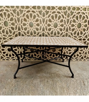 Mesa de mosaico zellige Oujda 140x80 cm | Artesanía Marroquí