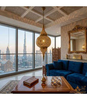 Plafonnier Ajouré En Laiton DELUXE - Modèle Dubai - 80 cm