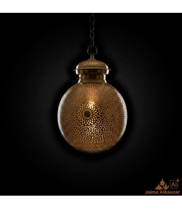 Lampada da soffitto traforata in ottone traforato DELUXE - Modello Qatar - 35 cm