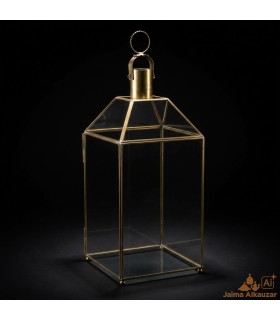 Lanterne Vintage en Verre et Laiton - Modèle Munawar