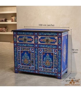 Cassettiera marocchina bianca 100 cm x 45 cm x 90 cm