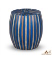 Mesa Auxiliar Marroquí de Madera y Resina Azul – Artesanal – 41 × 51 cm - Modelo Armilat