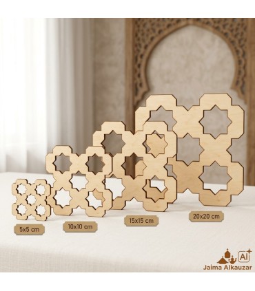Celosía Árabe de Madera Modelo Murabba - Decoración Geométrica