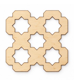 Celosía Árabe de Madera Modelo Murabba - Decoración Geométrica