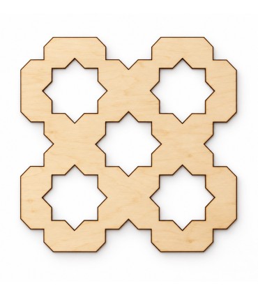 Celosía Árabe de Madera Modelo Murabba - Decoración Geométrica