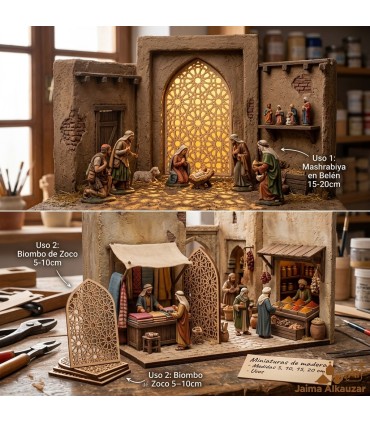 Miniatura Celosía Árabe Generalife - Madera Okume