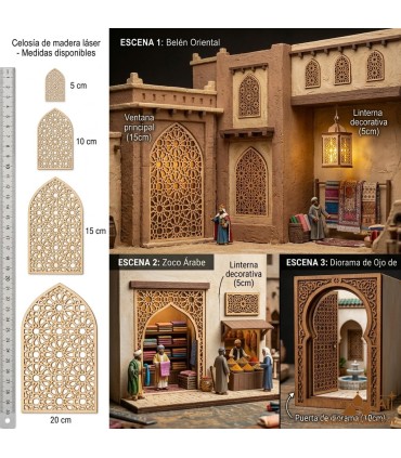 Miniatura Celosía Árabe Generalife - Madera Okume