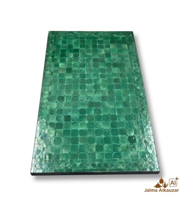 Table de jardin en mosaïque andalouse Nukta - Vert et Beige