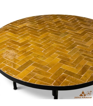 Table ronde en zellige artisanal Asal - Décoration marocaine