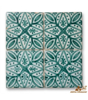 Kopie von Andalusische Fliese – Zellige Nazari-Mosaik – 10 x 10 cm – handgefertigt – Modell 07