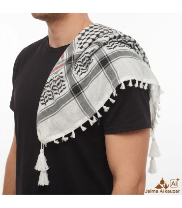 Kufiya Palestina con Colores de la Bandera | 120 x 120 cm – 100% Algodón