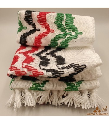 Kufiya Palestina con Colores de la Bandera | 120 x 120 cm – 100% Algodón