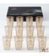 Pack de 12 Vasos de Té Dorados con Diseño Geométrico | Vidrio 100 ml