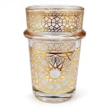 Set of 12 Gold Geometric Tea Glasses