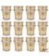 Pack de 12 Vasos de Té Dorados con Diseño Geométrico | Vidrio 100 ml