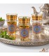 Set of 12 Mosaic Tea Glasses with Gold Details | 100 ml